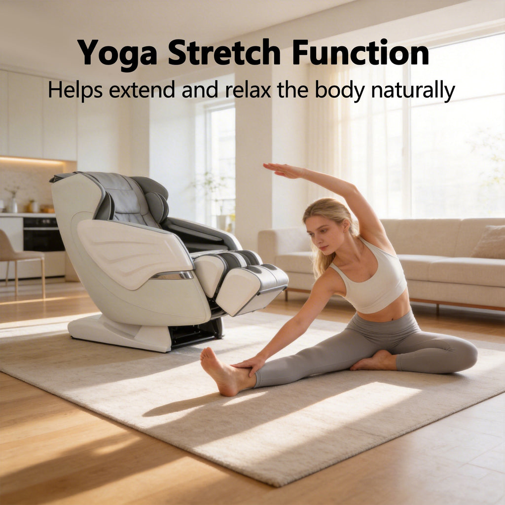 BOSSCARE 4D Massage Chairs with AI Voice, App Control SL Track Full Body Massage Recliner Gray