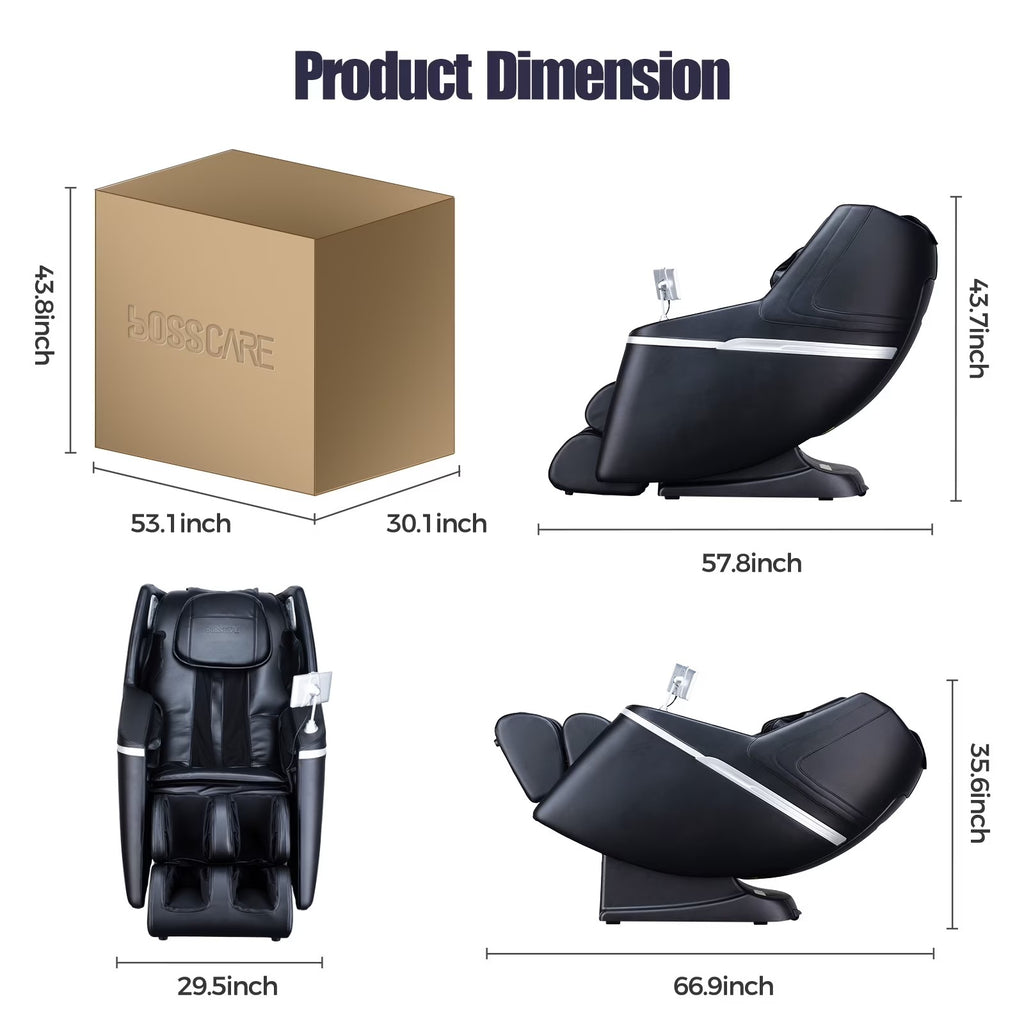 4D Massage Chair Full Body Zero Gravity, Shiatsu Massage Chairs and Recliners with Heating, Bluetooth, Voice Control and APP Control, Black