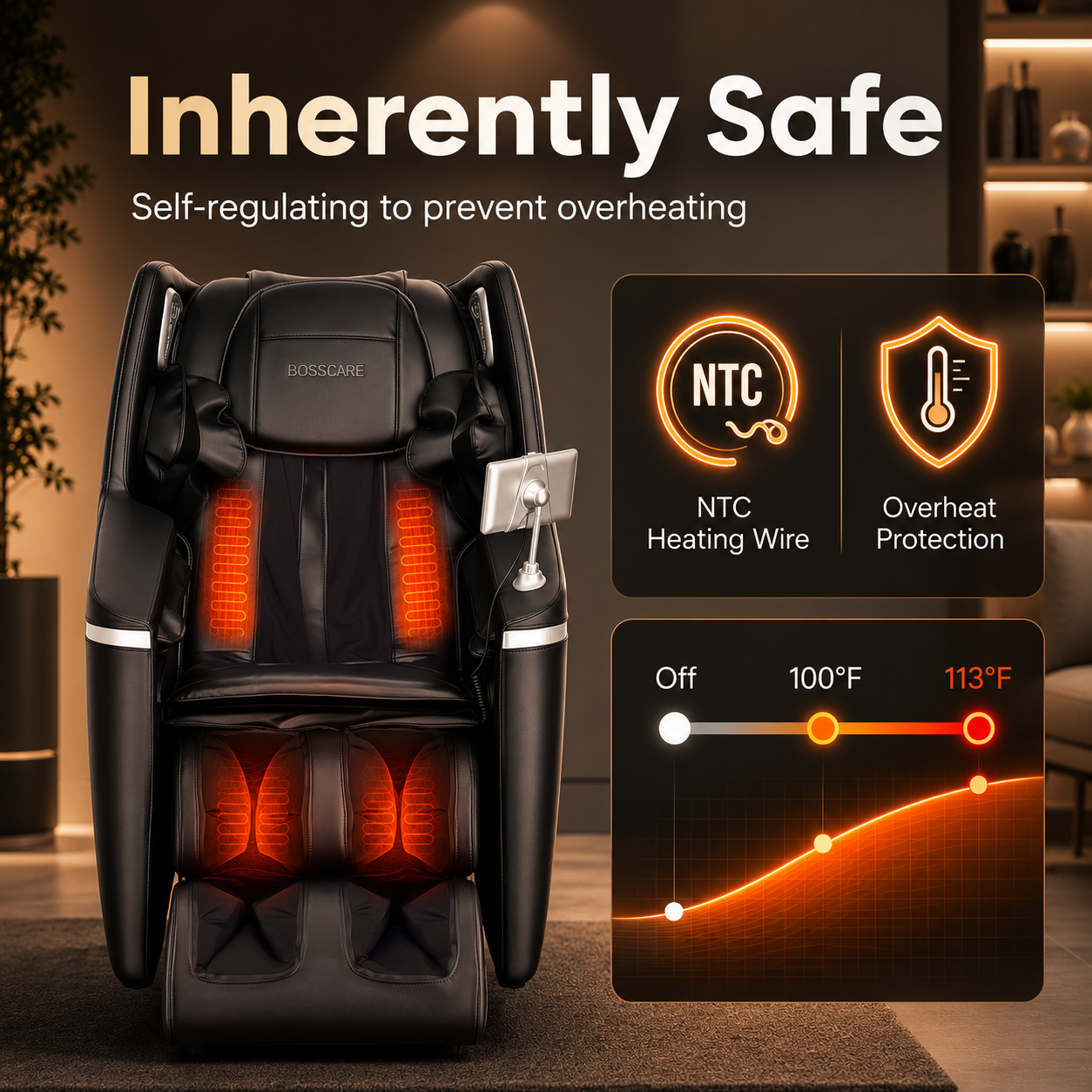 4D Massage Chair Full Body Zero Gravity, Shiatsu Massage Chairs and Recliners with Heating, Bluetooth, Voice Control and APP Control, Black