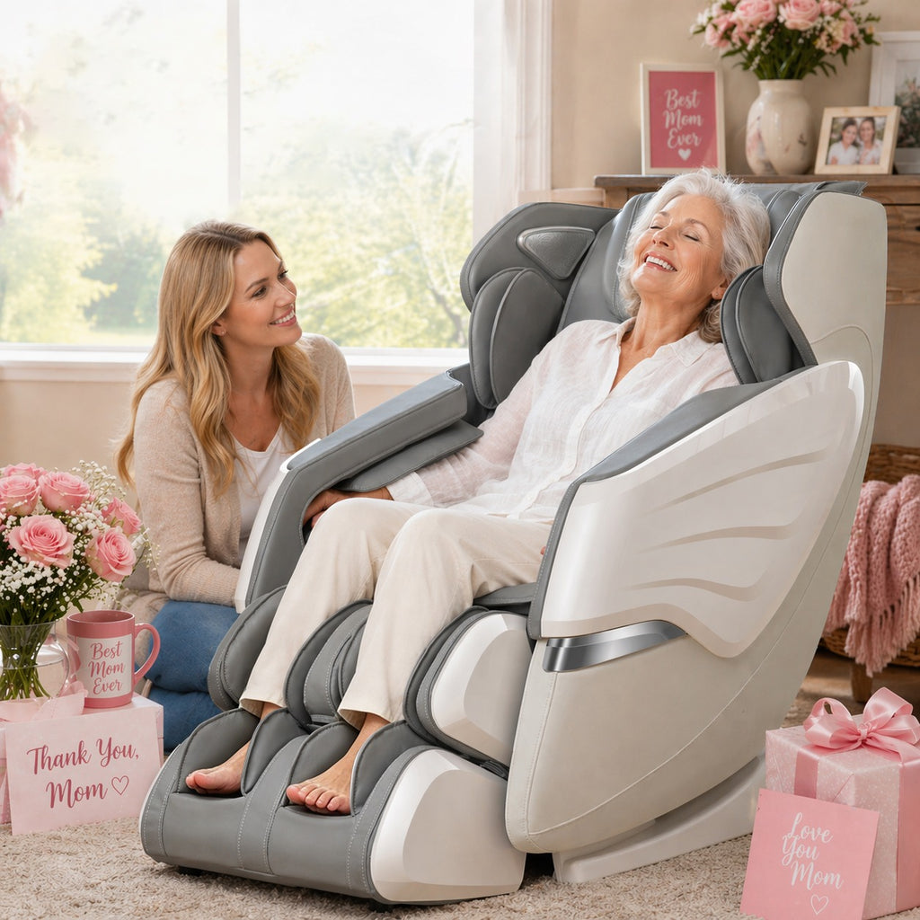 BOSSCARE 4D Massage Chairs with AI Voice, App Control SL Track Full Body Massage Recliner Gray