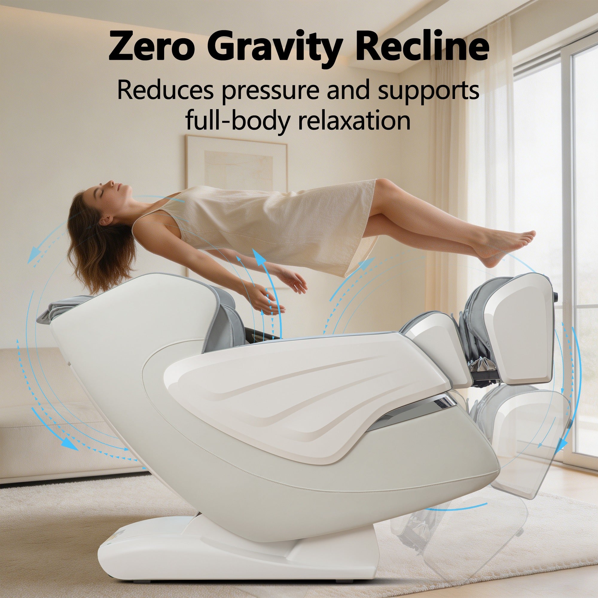 BOSSCARE 4D Massage Chairs with AI Voice, App Control SL Track Full Body Massage Recliner Gray